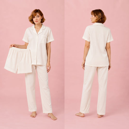 Off White 3 Piece Night Suite