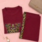 Maroon Colour Night Suit Free Size
