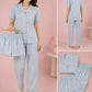 Sky Blue Color 3 Piece Night Suit